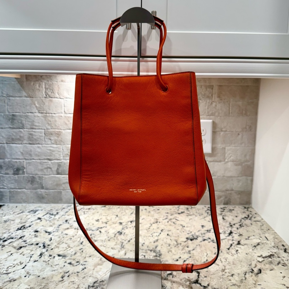 Henri Bendel EUC Orange Leather Tote w/Strap & Dustbag